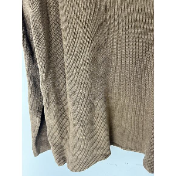 J Jill Women Sweater 2X Red Tunic Rib Knit Long Sleeve V Neck Pullover Brown Tan - Picture 11 of 15